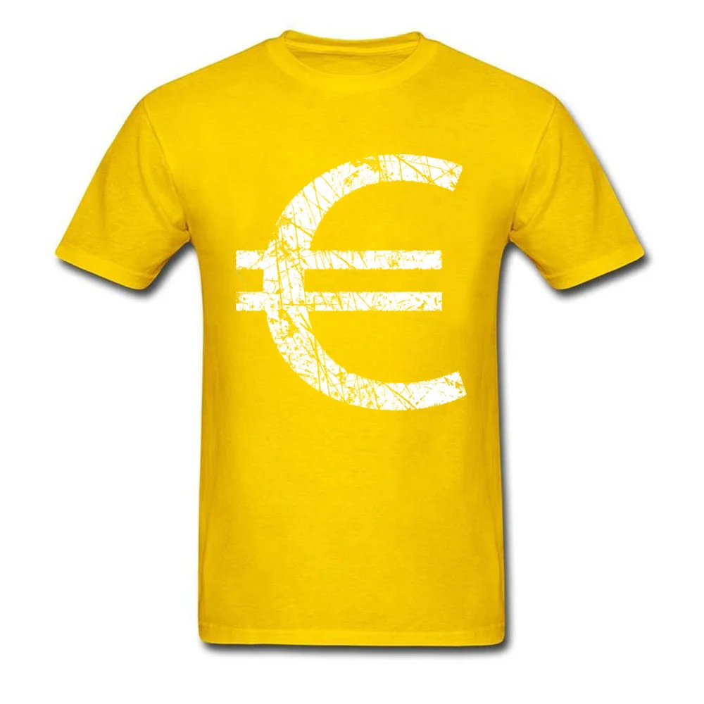 3D Printed Euro Currency Symbol Men's T-Shirt Discount Summer/Autumn Short Sleeve Crew Neck All Cotton Tops Shirts Tee Shirt Euro Currency Symbol yellow