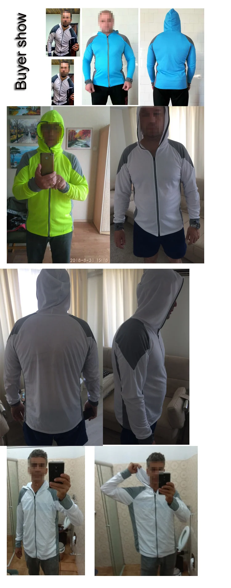 50 + manga longa camisas pesca com capuz
