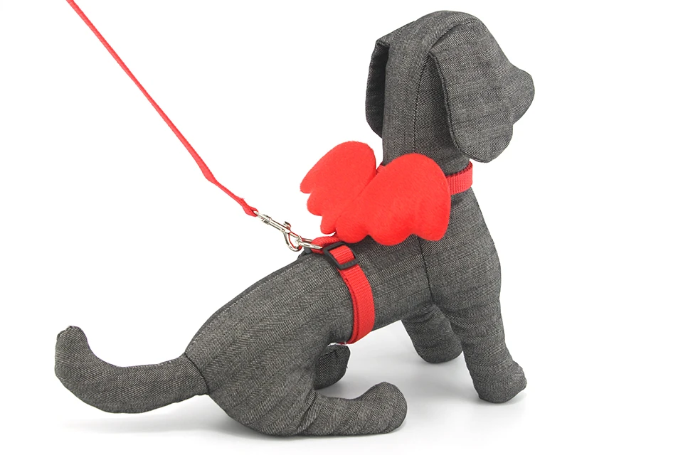 Cute Dog Leash Collar Sets Angles Wings Design Pet Dog Leash Lead For Small Dogs Cats Adjustable Dog Harness Outdoor Pet Product 105