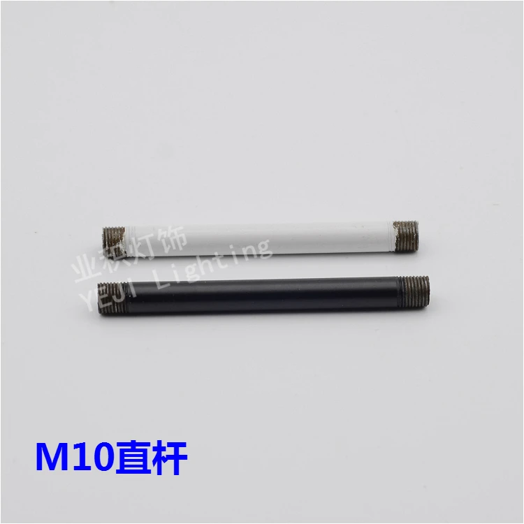 

Black and white straight iron pipe plating M10 outer tooth Suitable for Crystal Light Chandelier Lighting Accessories DIY