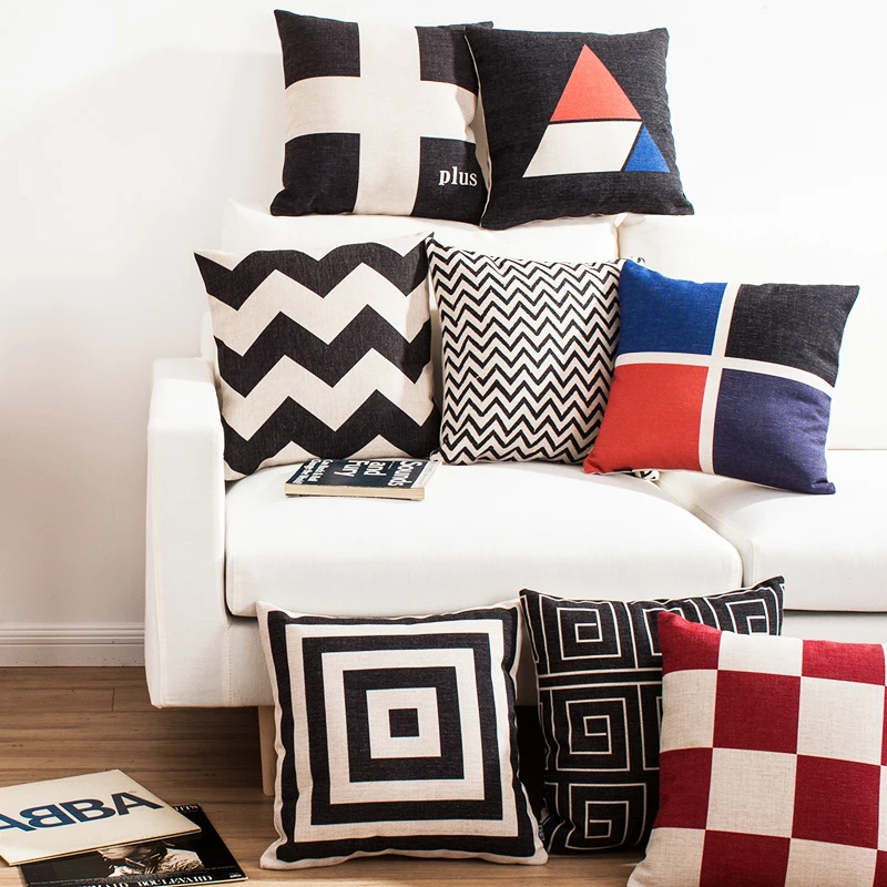 Free Shipping Geometric Triangles Squares Zigzags Chevrons Cross Free Shipping Geometric Triangles Squares Zigzags Chevrons Cross Plus Greek Key Pattern Cushion Cover Decortaive Pillow Case In From Home