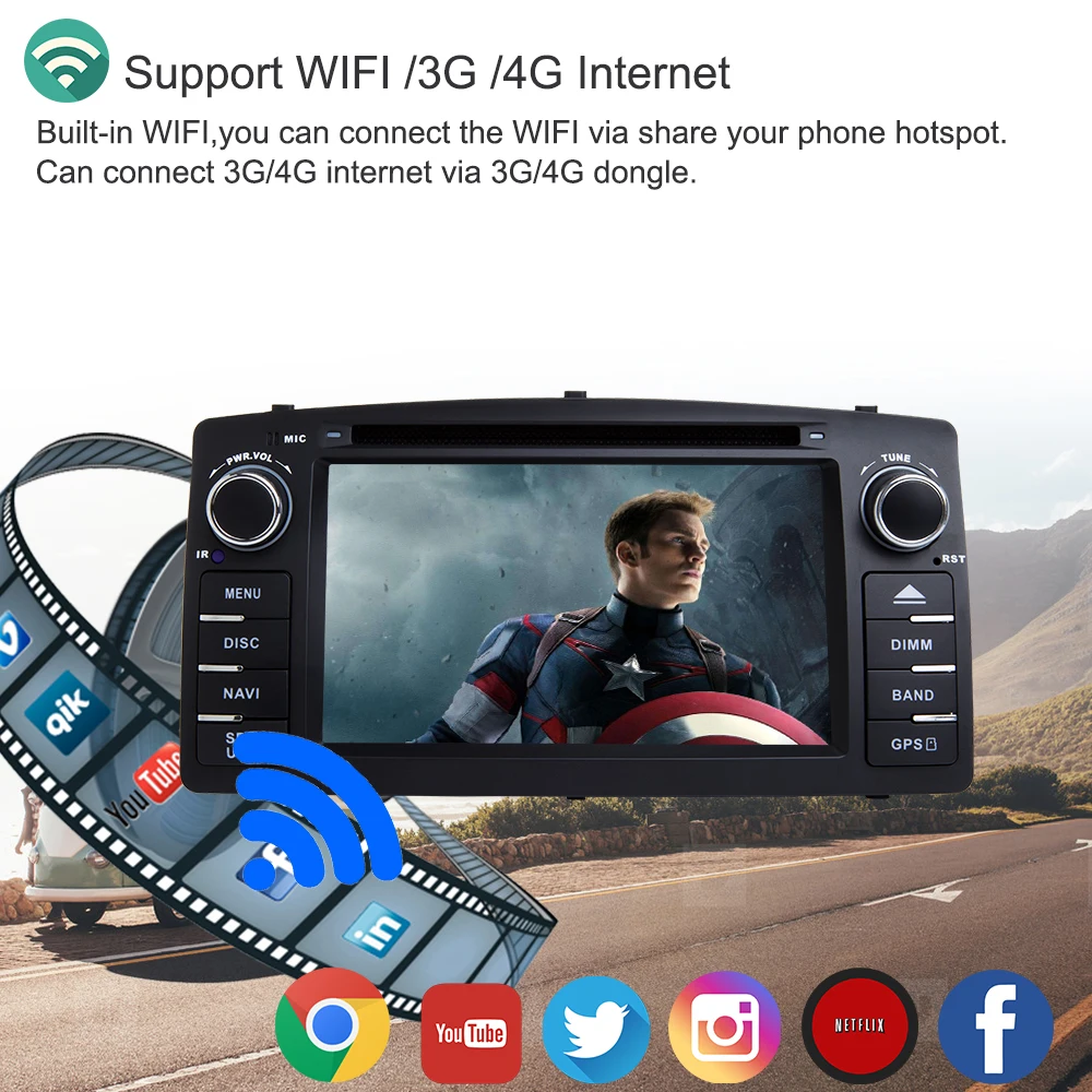 Discount Support Apple Carplay Android9.0 Car DVD GPS Navigation Multimedia Player For Toyota Corolla E120 BYD F3 Auto Audio radio Stereo 4 Discount Support Apple Carplay Android9.0 Car DVD GPS Navigation Multimedia Player For Toyota Corolla E120 BYD F3 Auto Audio radio Stereo 4