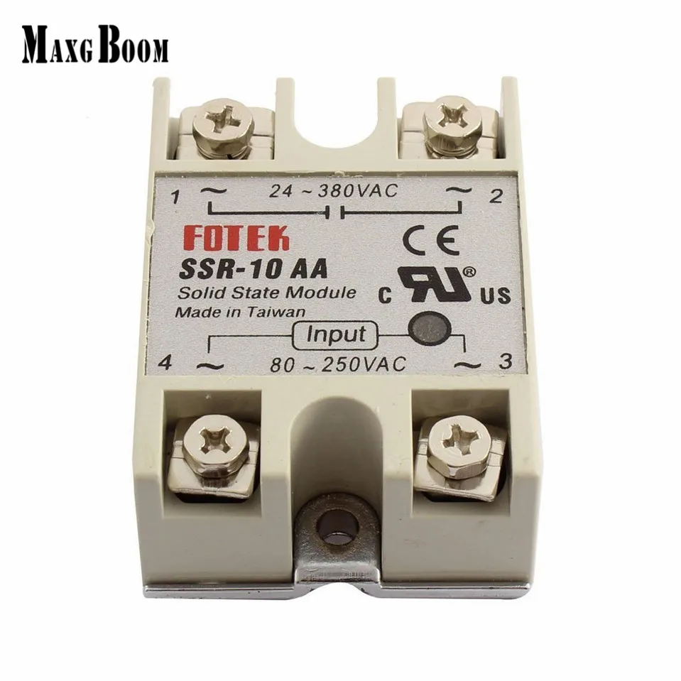

MaxgBoom solid state relay SSR-10AA 10A actually 80-250V AC TO 24-380V AC SSR 10AA relay solid state High quality