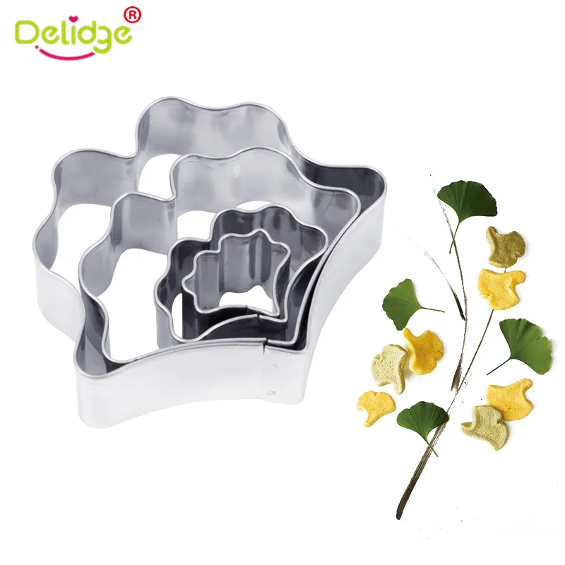 Delidge 1 набор листьев гинкго формочка для печенья 3D помадка, кондитерские изделия печенье, фондан, пирог форма для выпечки DIY инструменты для украшения торта