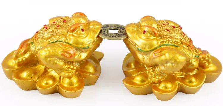 Смола три ноги китайский счастливые деньги жаба Статуэтка лягушка статуя с Фортуной монета фэн-шуй домашний орнамент приносить богатство