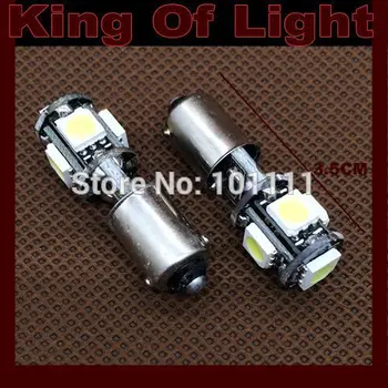 

10x Free shipping Car Auto LED BA9S 6523 1895 H6W T4W 5 led smd 5050 CANBUS OBC ERROR FREE LED Light Bulb Lamp 5SMD White