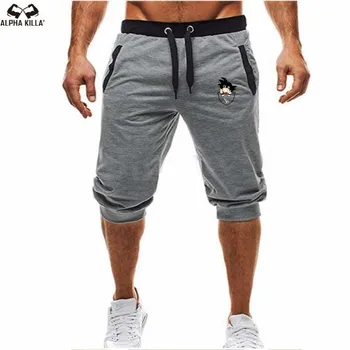 

2019 new men's shorts Dragon Ball Z printing casual fashion jogger knee length sweatpants summer men's fitness drawstring pants