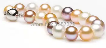 

shitou 00559 7.5-8"10-11MM NATURAL SOUTH SEA GENUINE WHITE GOLD PINK PERFECT PEARL BRACELET