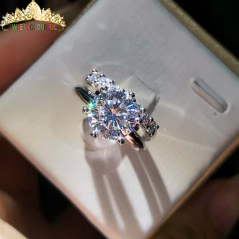 

100% 18K 750Au Gold 2pcs Moissanite Ring,Moissanite Engagement Ring,wedding ring D color With national certificate MO-01