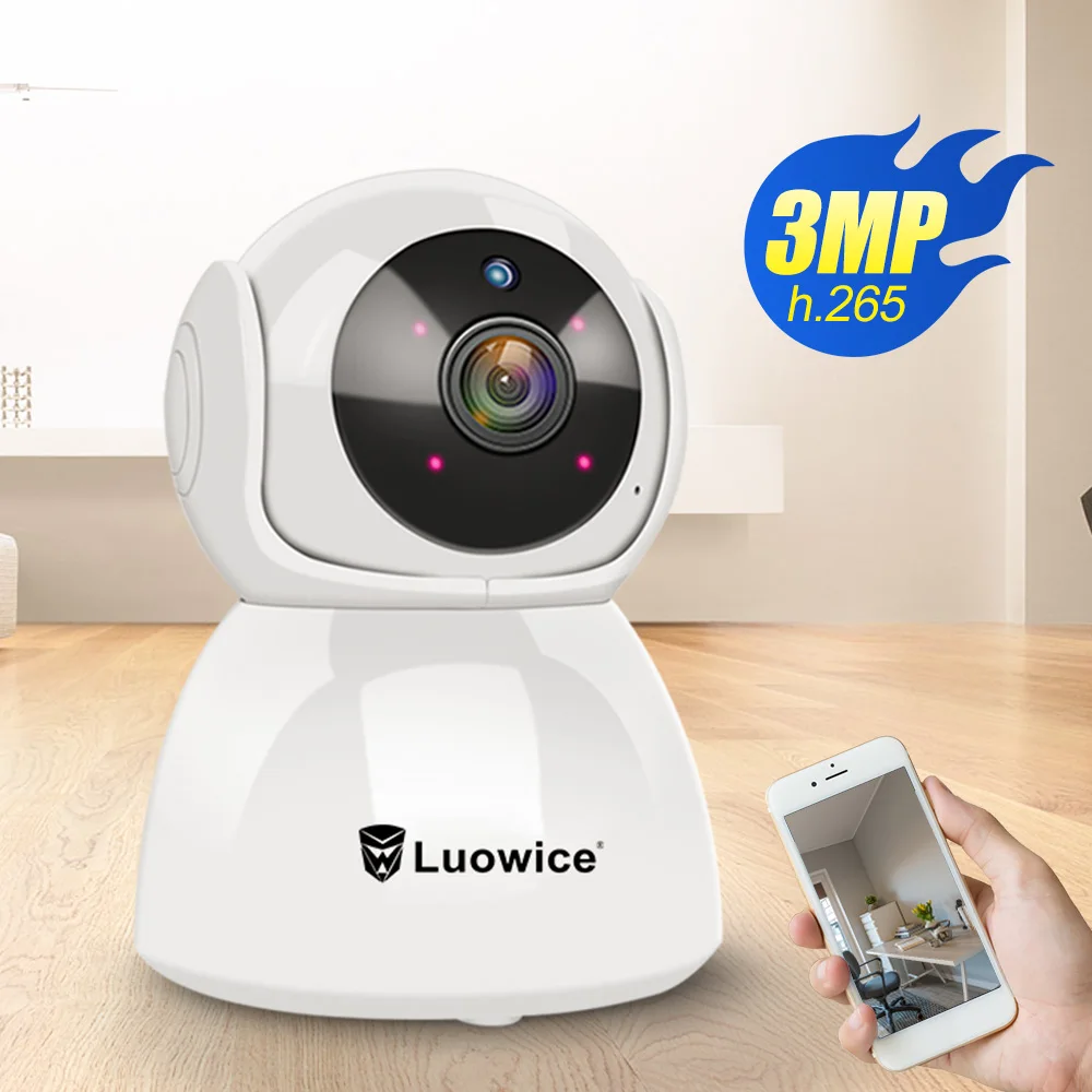 Камера видеонаблюдения H.265 3 Мп full HD Wi Fi двусторонняя аудиосвязь мини камера