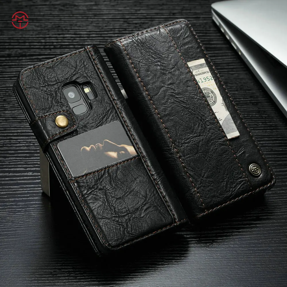 

CaseMe Retro Leather Case for Samsung S10 S9 S8 Plus E Note 9 8 Stand Flip Wallet Card Slot Magnetic Case for Galaxy S9 S10 Plus