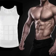 Мужская гинекомастия Мужская корректирующая футболка контроль груди жилет для мужчин большой контроль живота Формирователи без рукавов Футболка для похудения талии майка Топы