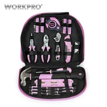 WORKPRO 103PC Hand Tool Set Home Tool Kit Tool Bag Pink Tools for Women Girls