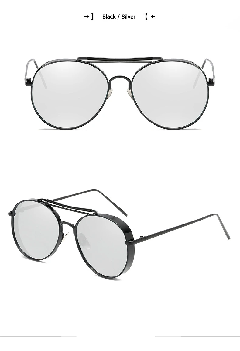 Корейские брендовые винтажные круглые нежные поляризованные солнцезащитные очки для мужчин и женщин, Классические солнцезащитные очки с цветными линзами UV400 - Цвет линз: Black-Sliver