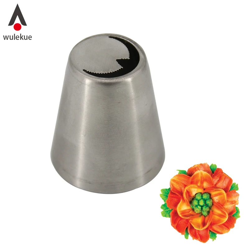

Wulekue 1Pcs Russian Piping Tips Nozzle Gear Stainless Steel Cream Nozzle Flower Cupcake Decorating Mouth Baking Tool