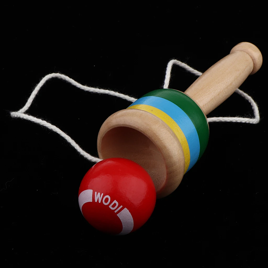 1 Piece Japanese Classic Wooden Toy Kendama Cup and Ball Toss Catching Game Red