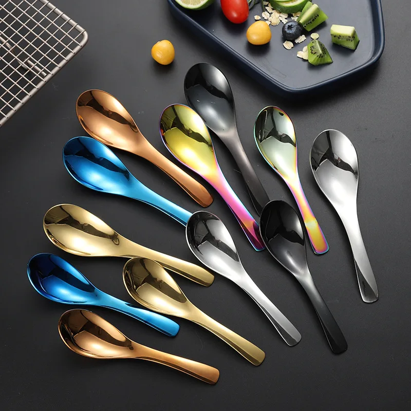 

304 Stainless steel Chinese Spoons Round Bottom Count Spoons Thick Multi-Specification Spoons Deepened Custom-Made Tableware