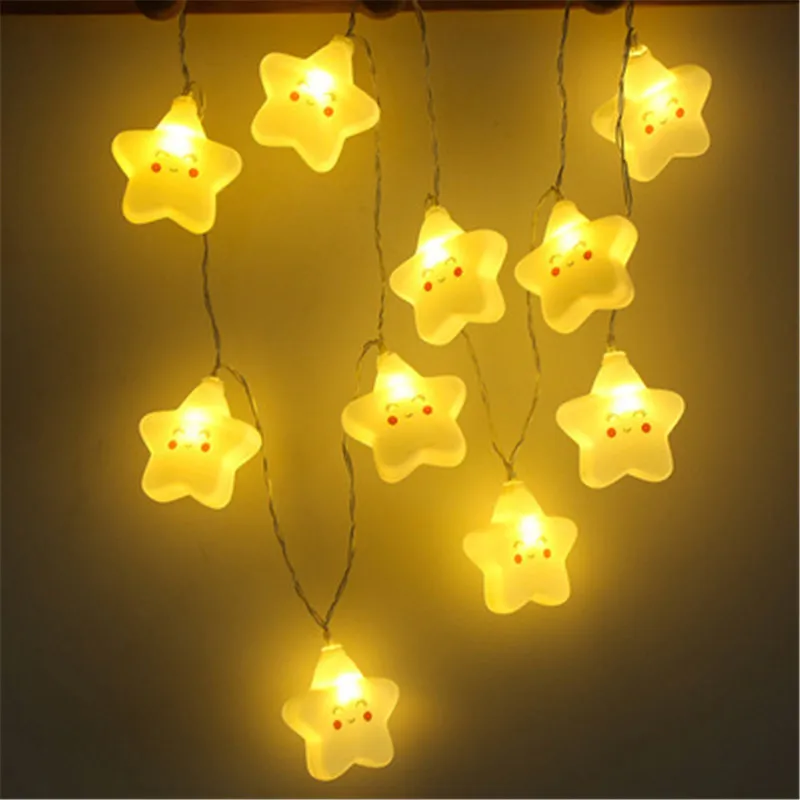 1.5M 10LED star lights string Copper Wire String lights Waterproof Christmas LED Holiday Home Party New Year Decoration