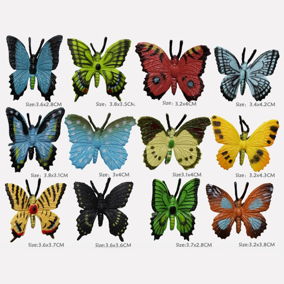 Вечерние Обучающие модели бабочки, 12 шт., обучающие игрушки для детей, Обучающие занятия по биологии, игрушки-насекомые, коллекция