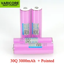 VariCore 3,7 V 18650 INR18650 30Q 3000mAh литий-ионная аккумуляторная батарея для аккумуляторов фонарика+ заостренный