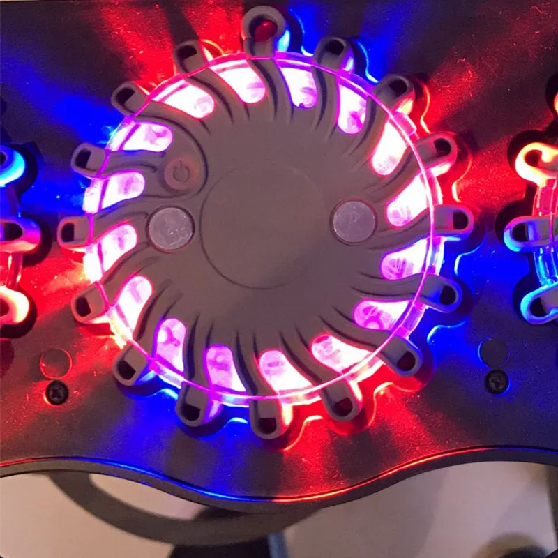 

LED Flashing Light Round Beacon Emergency Strobe Warning Lights 12V Round Car Roof Police Light Road Safety Caution