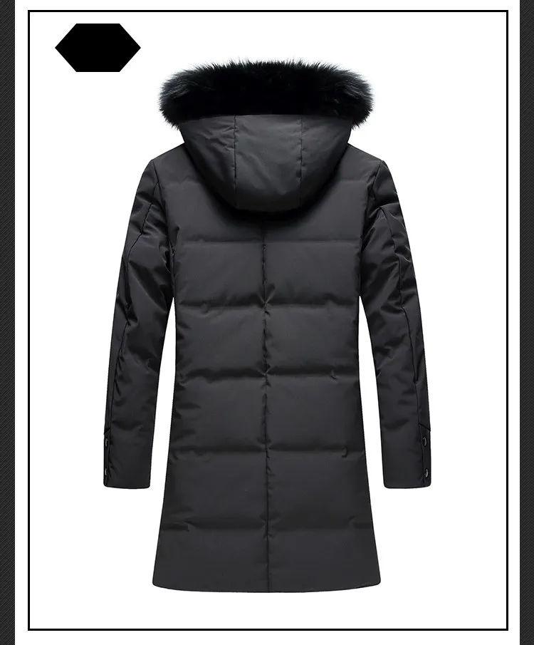 Зимние Для мужчин модные теплые высокого качества пальто Классический пуховик с капюшоном Повседневная 85% белая утка вниз Для Мужчин's пальто