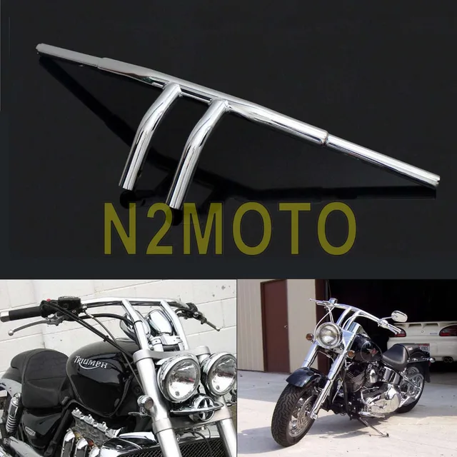 Chrome Custom Motorcycle Handlebar 8" Rise T Bars 1 1/4" Fat Bar for