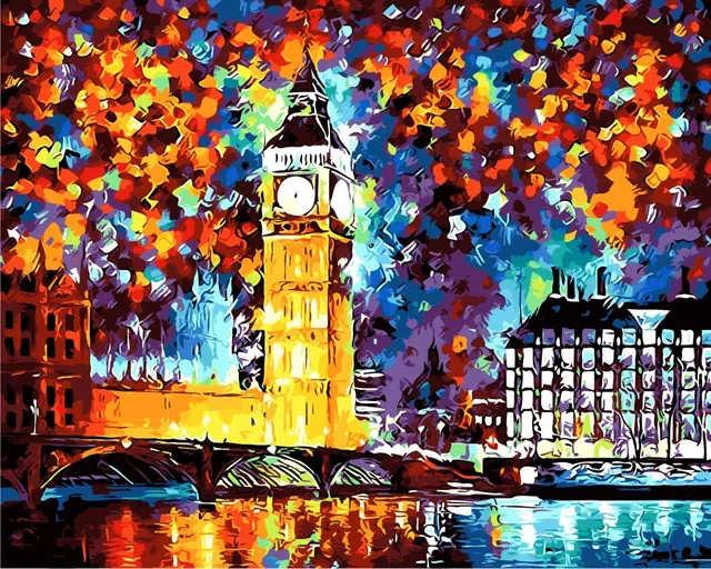 HQ colorful London shining life lover night lights paintings by numbers Diy oil on canvas
