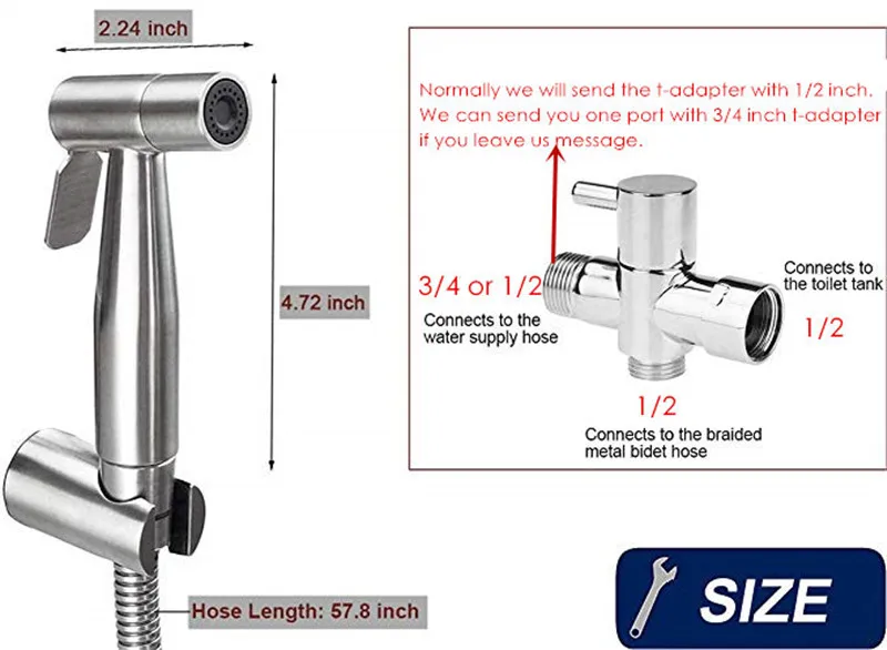 Нержавеющая сталь Биде кран Набор ручной гигиенический Shattaf опрыскиватель Биде опрыскиватель пистолет полный ручной спрей набор
