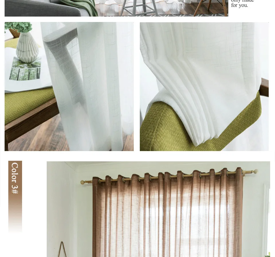 ICECUR Мягкое хлопковое полотно вуаль тюль занавес s для спальни гостиной отвесные ткани окна шторы тюлевые занавески
