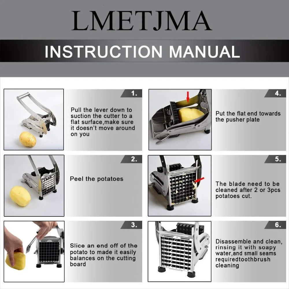 Слайсер LMETJMA KC0213 для картофеля измельчитель с 2 лезвиями из нержавеющей стали