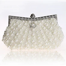 Hot Luxury Two-Sided Pearl Womens Evening Party Clutch Bag Chain Purse Wedding Party Bridal Bags Vintage Hobos Handbags Fashion