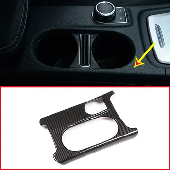 

Carbon Fiber ABS Chrome Cup Holder Cover Trim For Mercedes Benz A/GLA/CLA Class C117 W117 W176 X156 2012-2019 Accessory For LHD