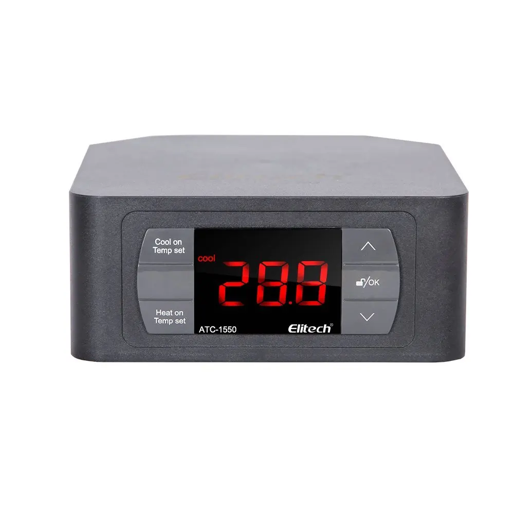 

Elitech ATC-1550 Pre-Wired Temperature Controller Thermostat Automatic Cooling Heating 220V W/2 Sockets UK/EU