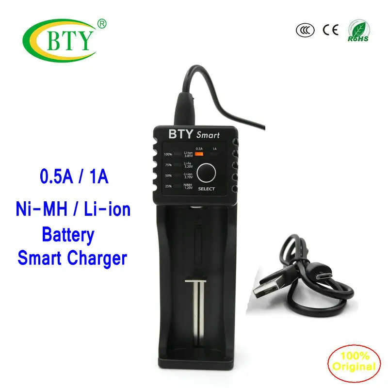 

BTY -V 100 Ni-MH Ni-CD Li-ion battery charger Smart fast charge AA AAA 18650 16340 14500 Battery Charger