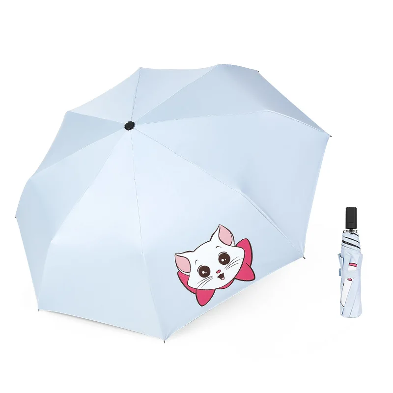 

Cartoon Little cat Umbrella Female Sunny Parasol Lovely Bear Mini Pocket Umbrella Rain Women 3 Folding Sunny Rainy Umbrellas