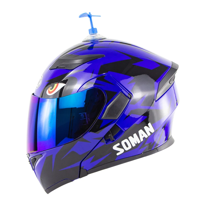

SOMAN 955 SkyEye Propeller Motorcycle Helmet With Replaceable outer visors Moto Flip up Casco Motorbike Capacetes DOT