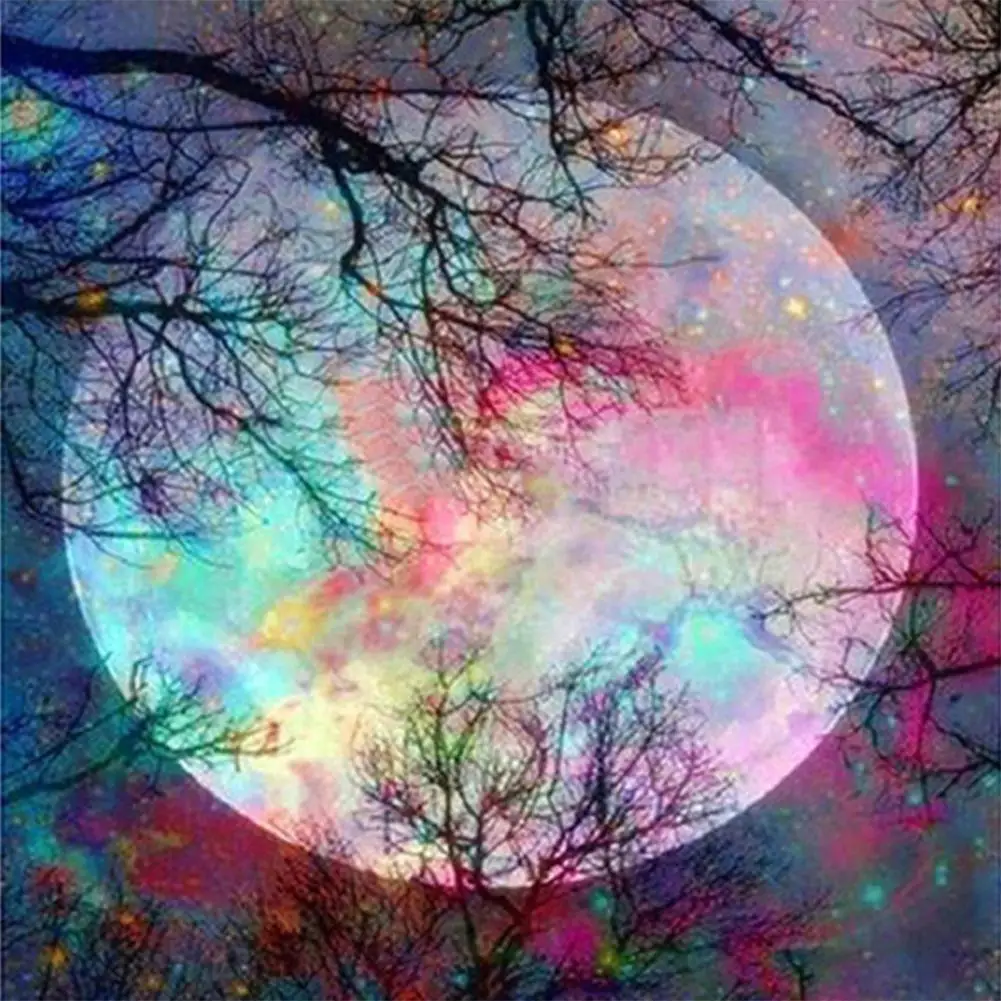 

30X40cm Starry sky Moon Diamond Painting Full Square Scenic Diamond Embroidery Moon Cross Stitch Mosaic Home Decoration