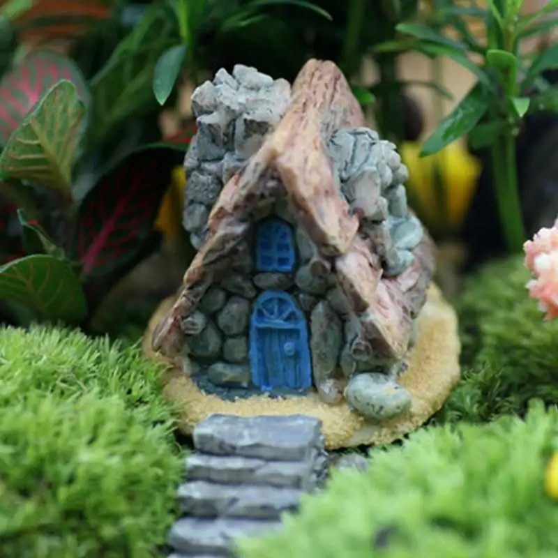 Miniature House Fairy Garden Micro Landscape Home Decoration Resin Craft Decors