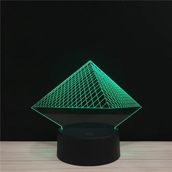 

LED 3D Pyramid The Ancient Egyptian Temple NightLight Acrylic Night Lamp Light With Touch And Remote Lamps Lights Kid Decoration