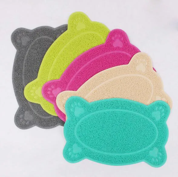 Pet Dog Bone Shape Placemat Puppy Dish Bowl Water Wipe Clean Cat