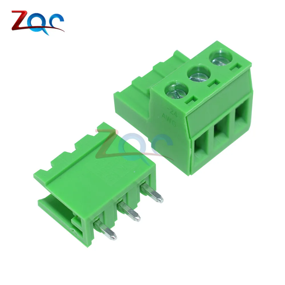 

10Pcs KF2EDGK KF-3P 3PIN Right Angle Plug-in Terminal Contor 5.08mm Pitch