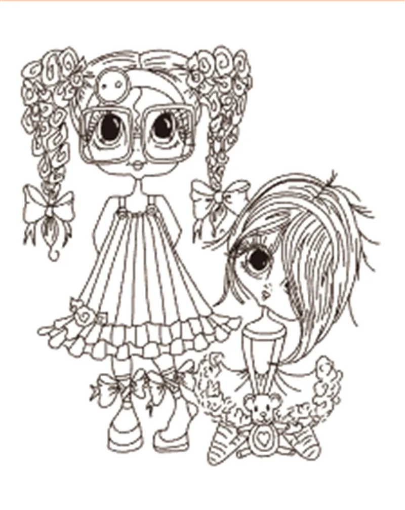 

10x8 Two little girls Transparent Clear Silicone Stamp Seal for DIY scrapbooking photo album Decorative clear stamp