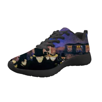 

2019 New Fashional Sneakers Men Flats Shoes Spring Painting Art Printed Comfortable Flat For Edvard Munch Master Pieces