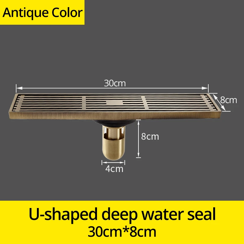 مصرف أرضي نحاسي عتيق مقاس 8*30 سم، بتصميم فني منحو...