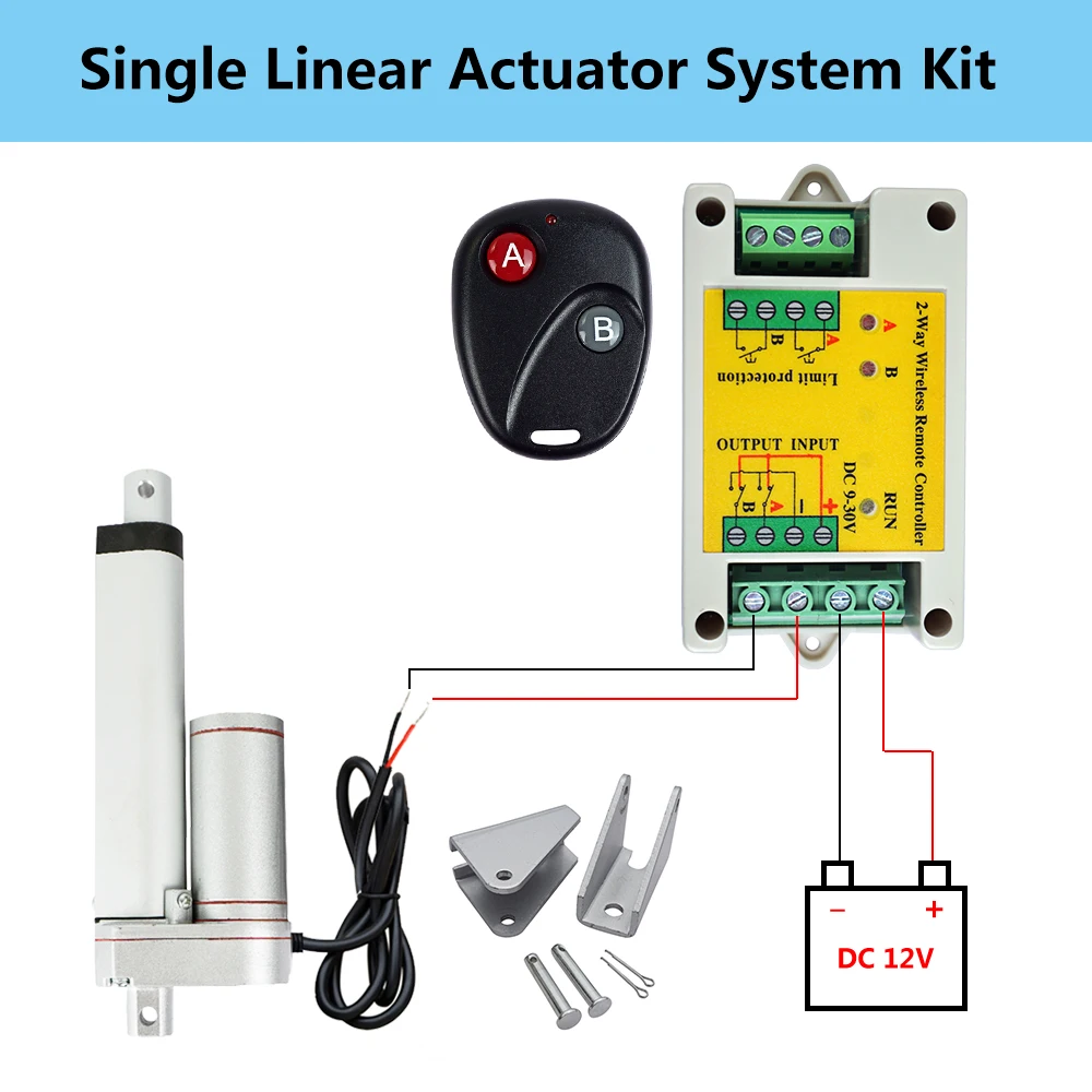 

4 Inch 100mm Linear Actuator 12V 1500N + Motor Controller(3 modes)+Brackets Auto Door Lift