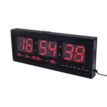 48 см цифровой светодиодный настенные часы большой дисплей времени Календарь Температура настольные часы светодиодный настенные часы современный дизайн домашний декор