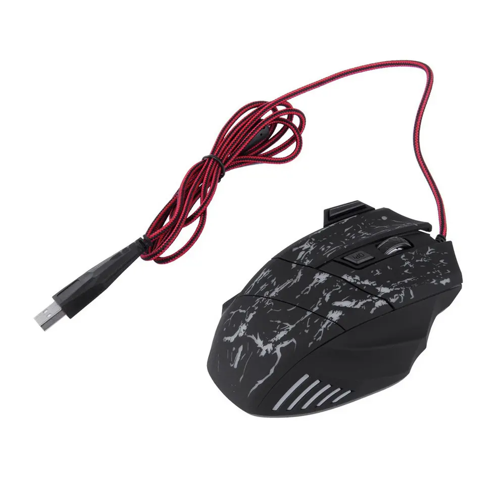 

1pc 5500 DPI Mouse Game 7 LED buttons Wired USB Optical Gameing Mouse for Pro Gamer C1