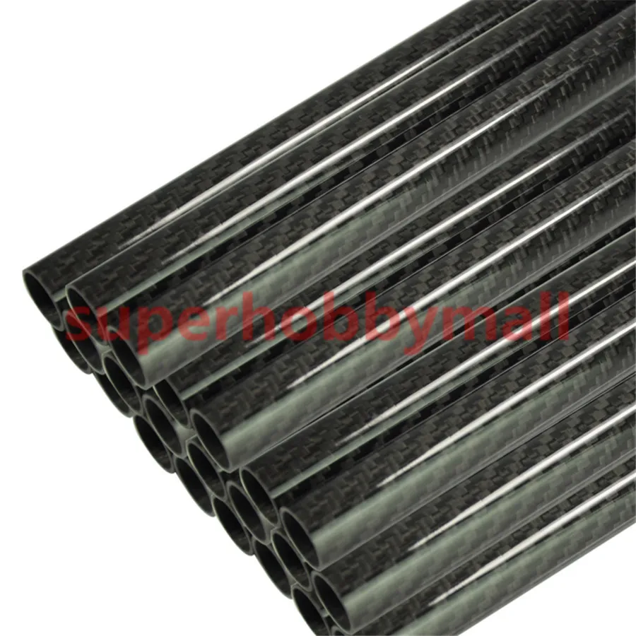 WHABEST Length 1M 3k 100% Pure Carbon Fiber Tube 22mm X 18mm X 1000mm (Roll Wrapped) Glossy Pipe