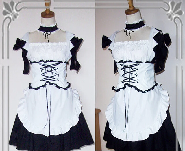 

New Anime Kaichou wa Maid-sama! Cosplay Ayuzawa Misaki Halloween Maid Service Full Set 4in1(Dresses+Bow-knot+Apron+Belt)